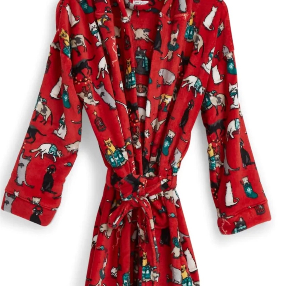 VB Holiday Cats Fleece Robe NWT - Picture 2 of 6